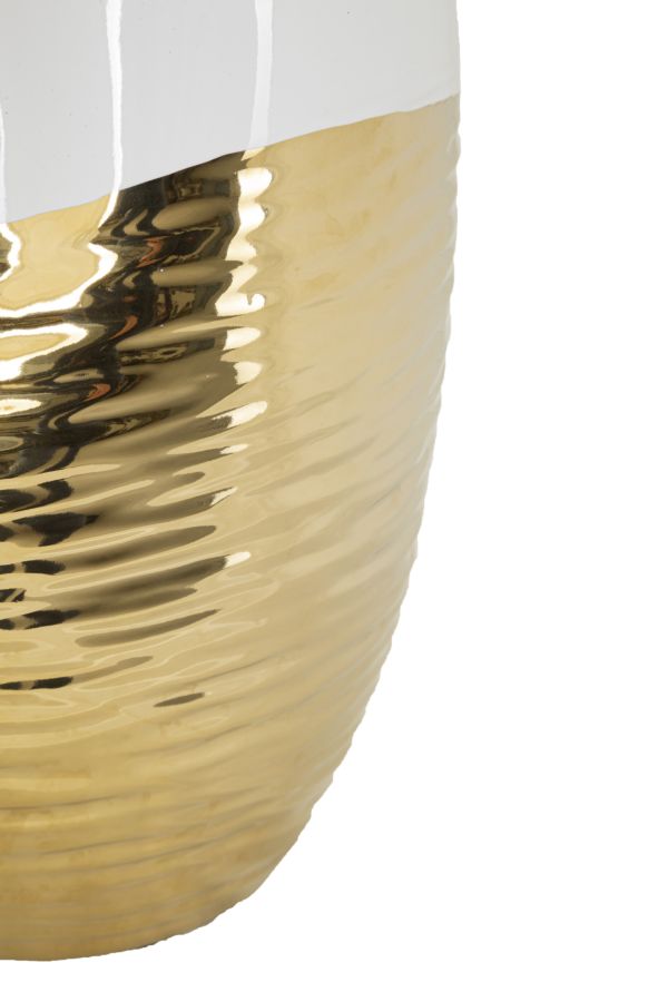 Blumenvase Lux Weiß Gold – Dekovase