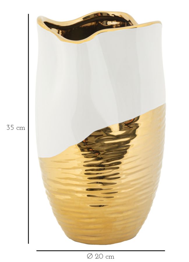 Blumenvase Lux Weiß Gold – Dekovase