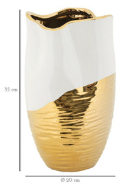 Blumenvase Lux Weiß Gold – Dekovase