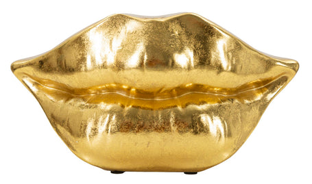 Vase Lippen Gold – Blumenvase Deko