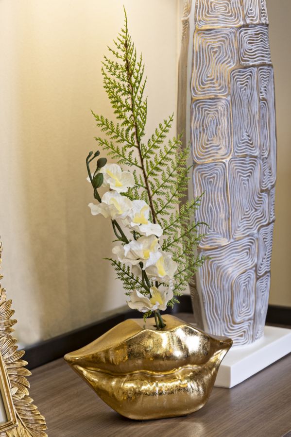 Vase Lippen Gold – Blumenvase Deko