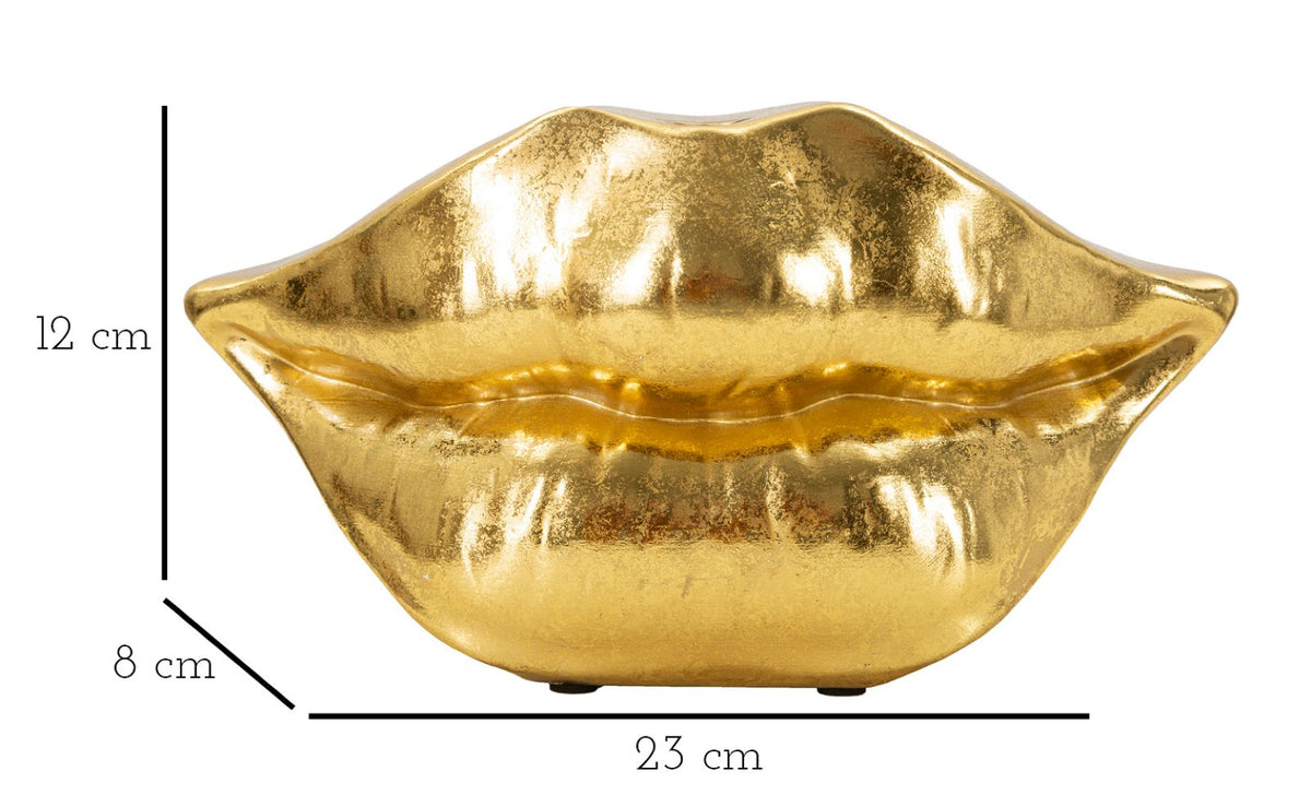 Vase Lippen Gold – Blumenvase Deko