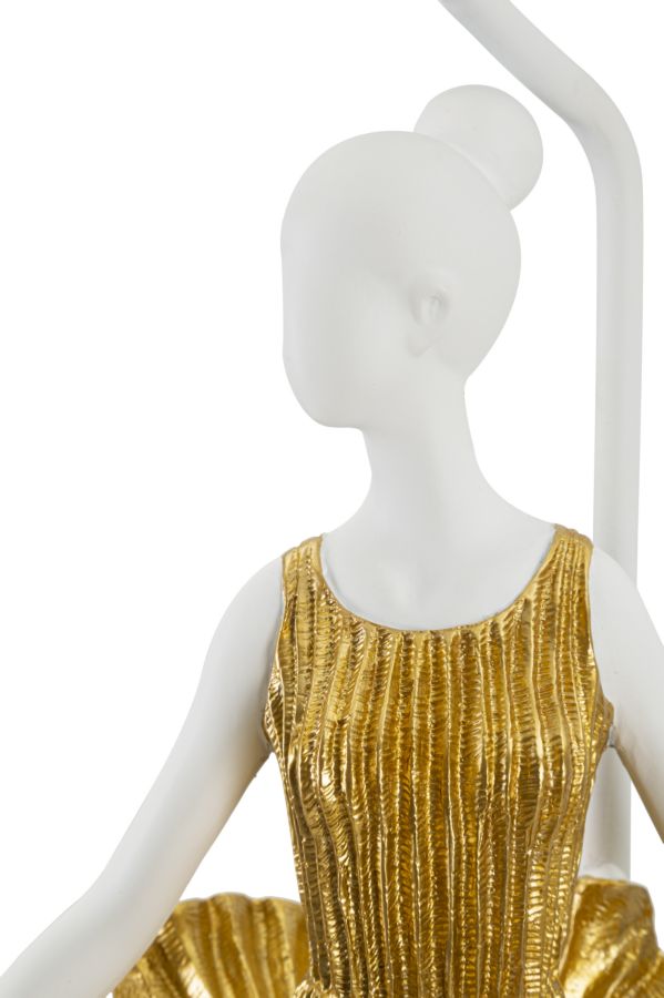 Tischlampe Tänzerin Gold Weiß 90,5 cm – Tischleuchte