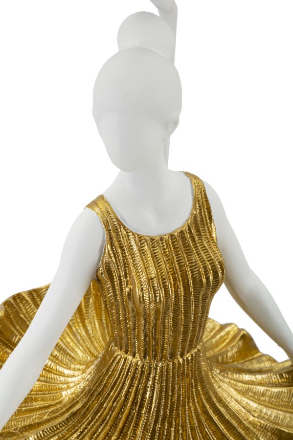 Tischlampe Tänzerin Gold Weiß 90,5 cm – Tischleuchte