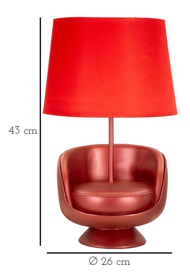 Tischlampe Midcentury Rot 43 cm – Tischleuchte