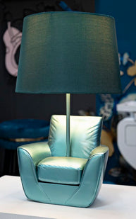 Tischlampe Midcentury Türkis 43 cm – Tischleuchte