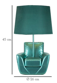 Tischlampe Midcentury Türkis 43 cm – Tischleuchte