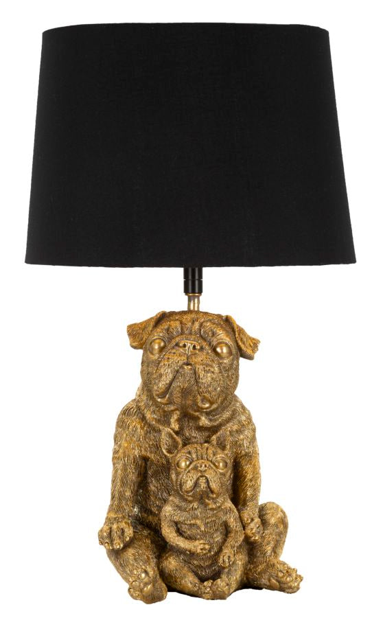 Tischlampe Hund Gold Schwarz 43,8 cm – Tischleuchte