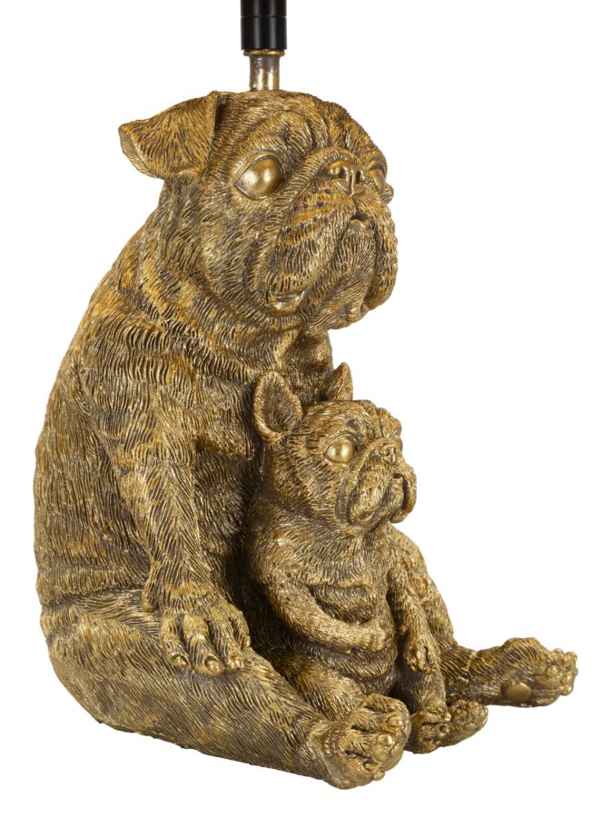 Tischlampe Hund Gold Schwarz 43,8 cm – Tischleuchte