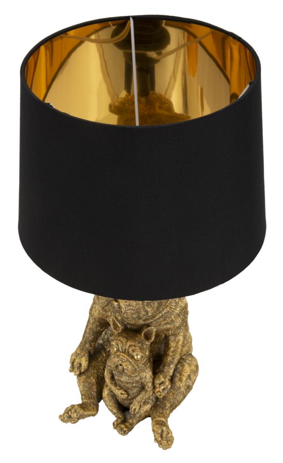 Tischlampe Hund Gold Schwarz 43,8 cm – Tischleuchte