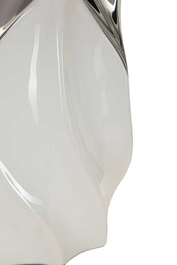 Tischlampe Shiney Weiß Silber 51 cm – Tischleuchte