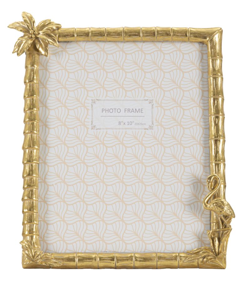 Bilderrahmen Flamingo Gold Quer – Fotorahmen Deko