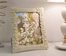 Bilderrahmen Blümchen Creme Groß – Fotorahmen Deko