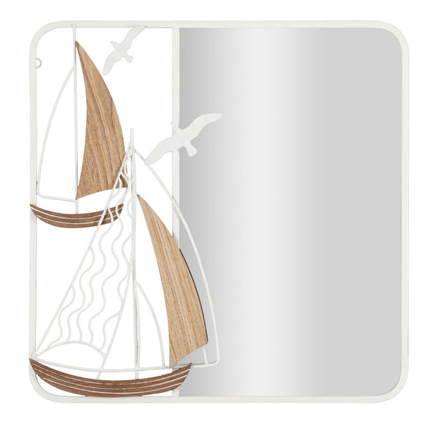 Spiegel Rund Adriatic Weiß Braun 60 cm
