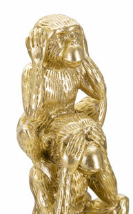 Dekofigur Affen Gold – Skulptur Deko