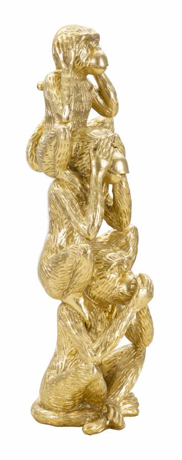 Dekofigur Affen Gold – Skulptur Deko