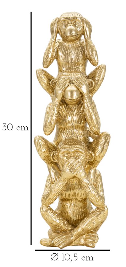 Dekofigur Affen Gold – Skulptur Deko