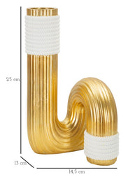 Blumenvase Bann Gold Weiß 25 cm – Dekovase
