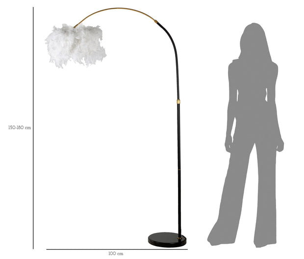 Stehlampe Arc Plur Weiß Schwarz 150 cm – Stehleuchte