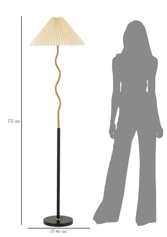 Stehlampe Closy Schwarz Gold 172 cm – Stehleuchte
