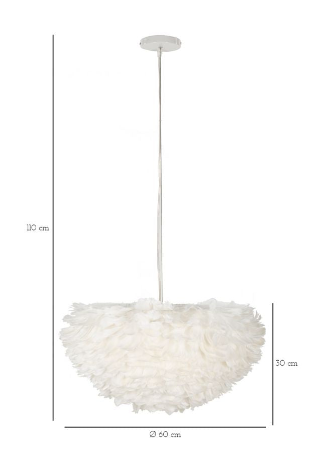 Deckenleuchte Feder Weiß 30 cm – Deckenlampe