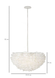 Deckenleuchte Feder Weiß 30 cm – Deckenlampe
