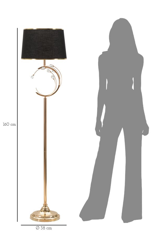 Stehlampe Bruxelles Schwarz Gold 160 cm – Stehleuchte