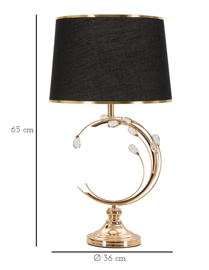 Tischlampe Bruxelles Schwarz Gold 65 cm – Tischleuchte