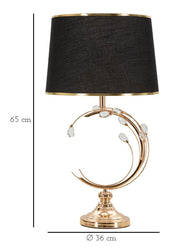 Tischlampe Bruxelles Schwarz Gold 65 cm – Tischleuchte