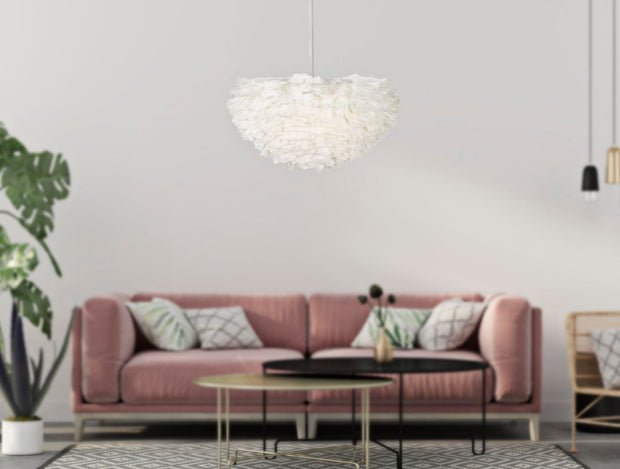 Deckenleuchte Feder Weiß 30 cm – Deckenlampe