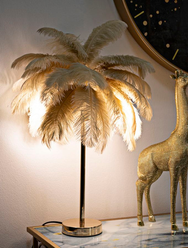 Tischlampe Palme Gold Camel 55 cm – Tischleuchte