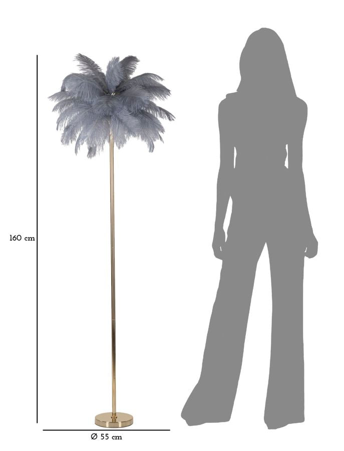 Stehlampe Palme Gold Grau 160 cm – Stehleuchte