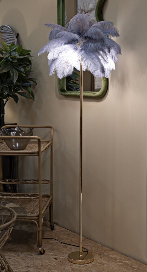 Stehlampe Palme Gold Grau 160 cm – Stehleuchte