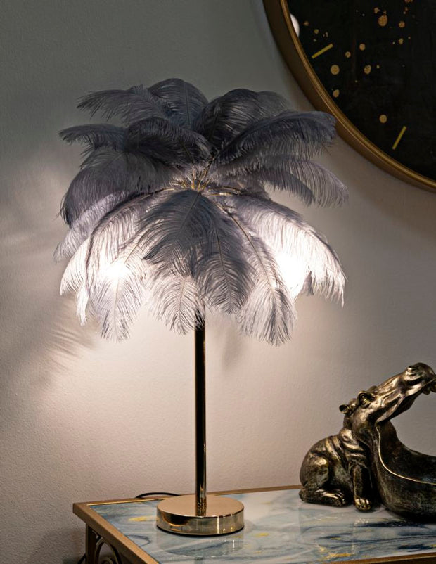 Tischlampe Palme Gold Grau 55 cm – Tischleuchte