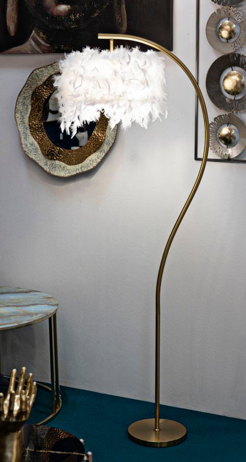 Stehlampe Semi Arc Weiß Gold 170 cm – Stehleuchte