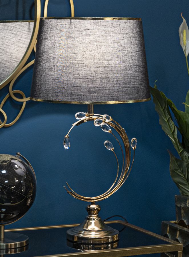 Tischlampe Bruxelles Schwarz Gold 65 cm – Tischleuchte