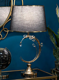 Tischlampe Bruxelles Schwarz Gold 65 cm – Tischleuchte