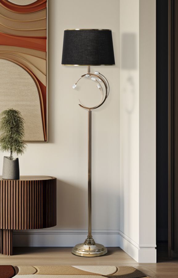 Stehlampe Bruxelles Schwarz Gold 160 cm – Stehleuchte