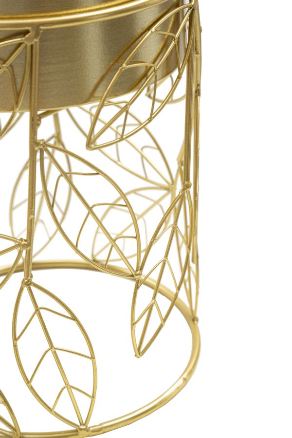 Blumenständer Blätter Gold 43 cm – Pflanzenständer