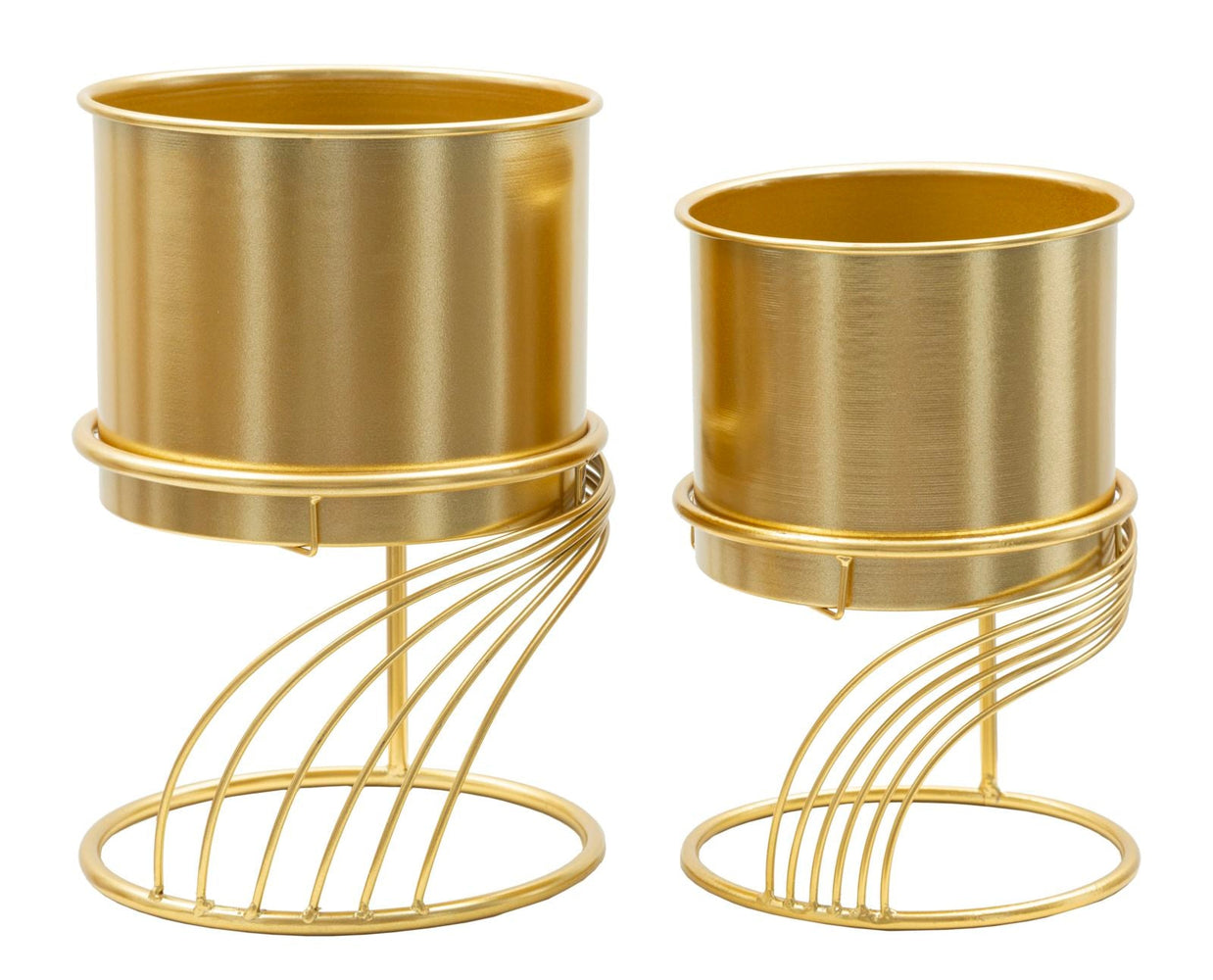 Blumenständer Spirally Gold 2er Set – Pflanzenständer Deko