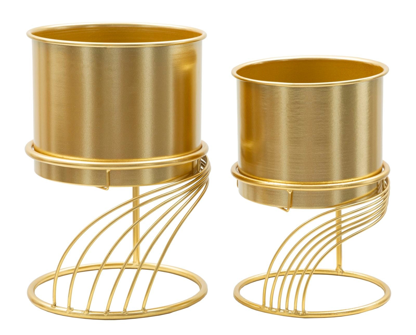 Blumenständer Spirally Gold 2er Set – Pflanzenständer Deko