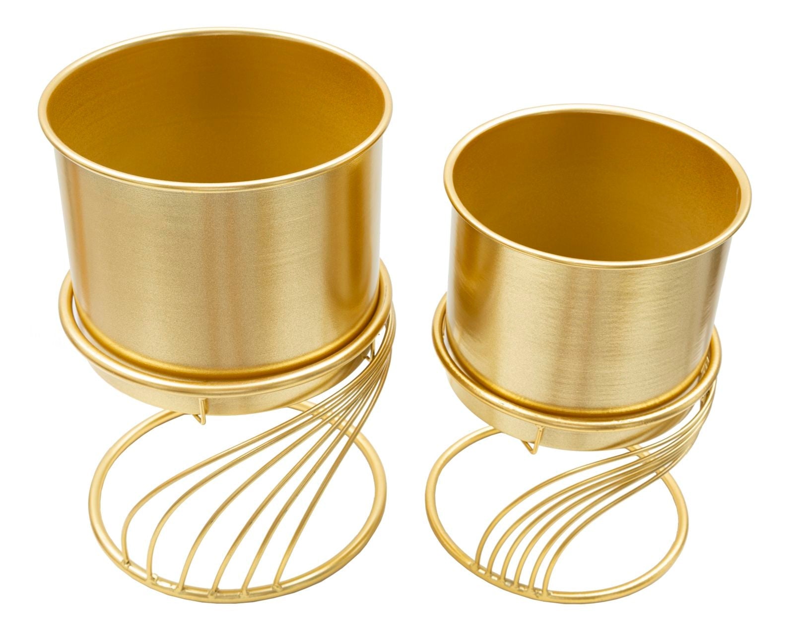 Blumenständer Spirally Gold 2er Set – Pflanzenständer Deko