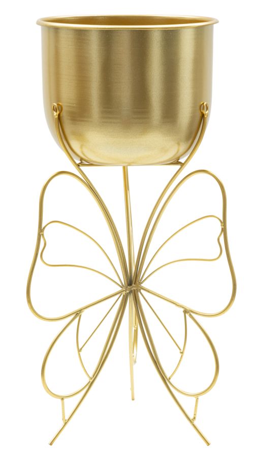 Blumenständer Schmetterling Gold Groß – Pflanzenständer Deko