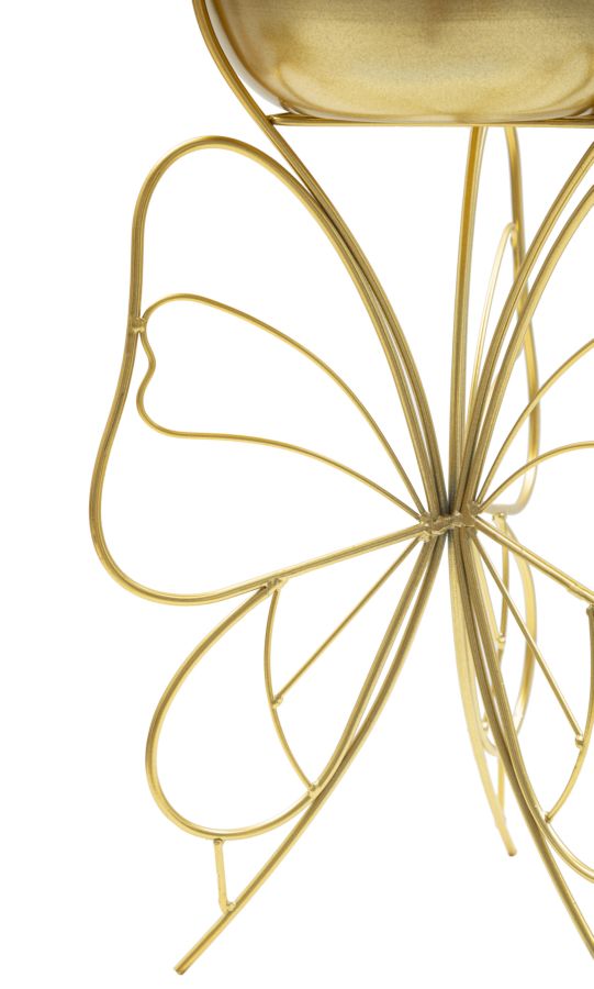 Blumenständer Schmetterling Gold Groß – Pflanzenständer Deko