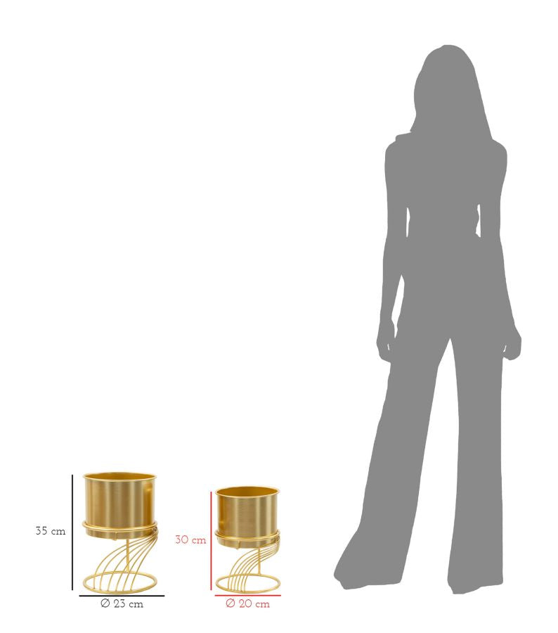 Blumenständer Spirally Gold 2er Set – Pflanzenständer Deko