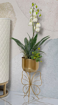 Blumenständer Schmetterling Gold Groß – Pflanzenständer Deko