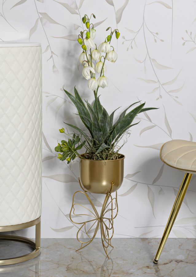 Blumenständer Schmetterling Gold – Pflanzenständer Deko