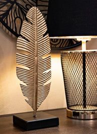 Dekofigur Blatt Gold – Skulptur Deko Kerzenhalter