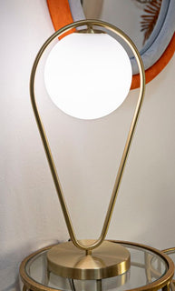 Tischlampe Drop Gold Weiß 50 cm – Tischleuchte