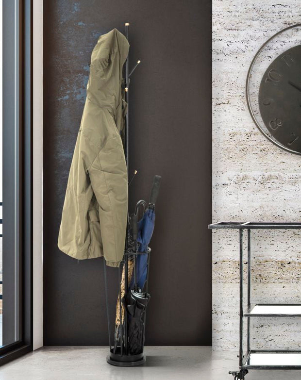 Garderobe Haken Schwarz Gold 176 cm – Schirmständer